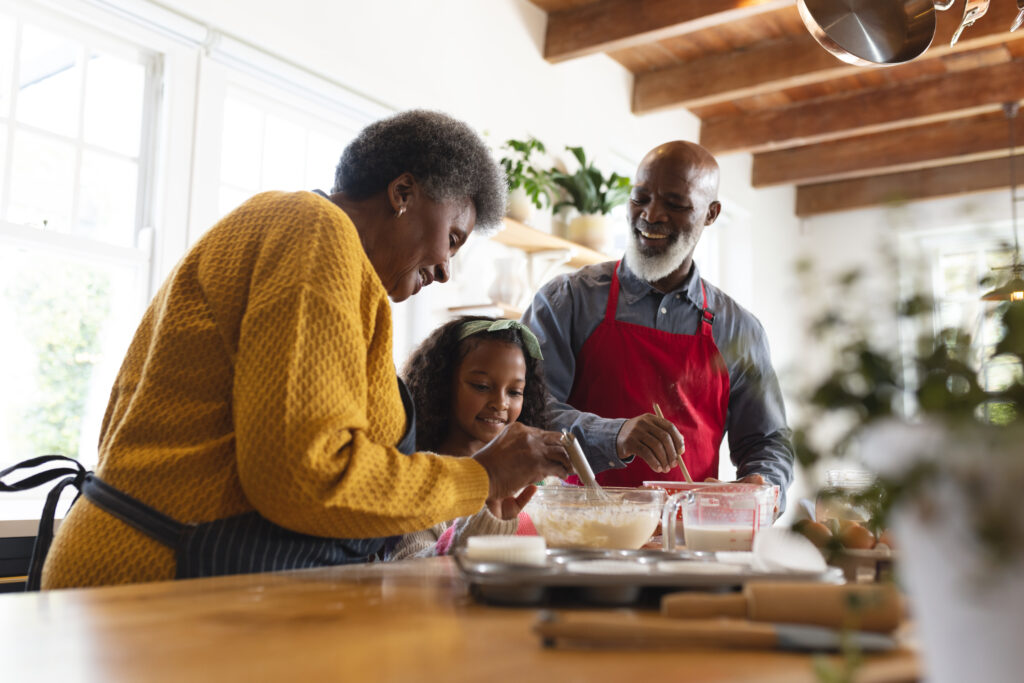 Happy Black Family baking together